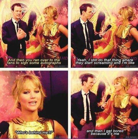 And then you ran over to the fans to sign some autographs -  Jennifer Lawrence
