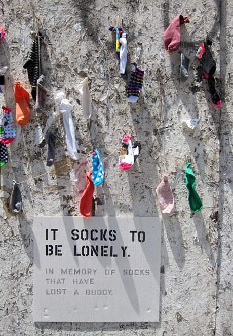 It socks to be lonely. In memory of socks