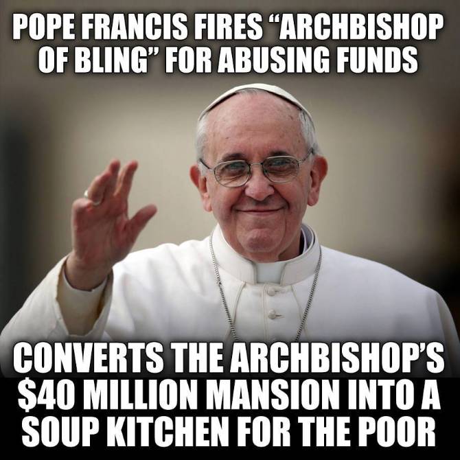 Pope Francis fires Archbishop of bling for abusing found